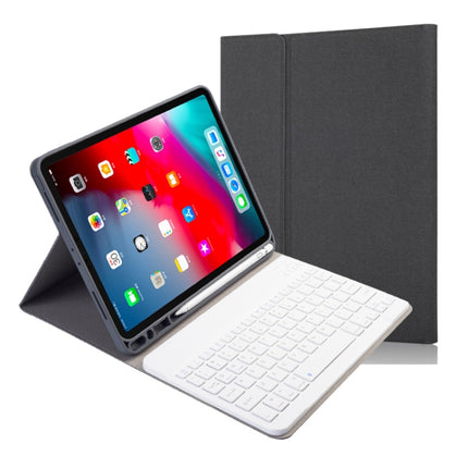 RK11 Cloth Texture Detachable Magnetic Bluetooth Keyboard Horizontal Flip Leather Tablet Case for iPad Pro 11 2020 / 2018 with Holder & Pen Slot(Black)-garmade.com