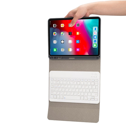 RK11 Cloth Texture Detachable Magnetic Bluetooth Keyboard Horizontal Flip Leather Tablet Case for iPad Pro 11 2020 / 2018 with Holder & Pen Slot(Red)-garmade.com