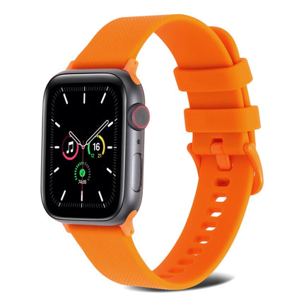 Plain Weave Silicone Watch Band For Apple Watch Series 9&8&7 41mm / SE 3&SE 2&6&SE&5&4 40mm / 3&2&1 38mm(Orange)-garmade.com