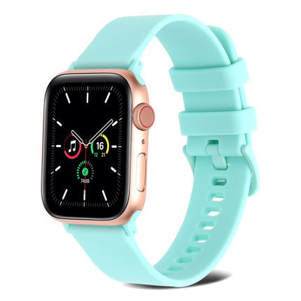 Plain Weave Silicone Watch Band For Apple Watch Series 9&8&7 41mm / SE 3&SE 2&6&SE&5&4 40mm / 3&2&1 38mm(Cyan)-garmade.com