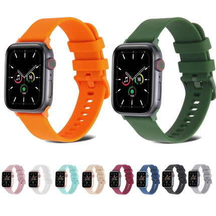 Plain Weave Silicone Watch Band For Apple Watch Series 9&8&7 41mm / SE 3&SE 2&6&SE&5&4 40mm / 3&2&1 38mm(Orange)-garmade.com