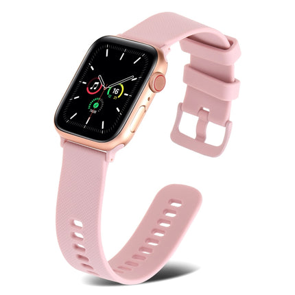 Plain Weave Silicone Watch Band For Apple Watch Series 9&8&7 41mm / SE 3&SE 2&6&SE&5&4 40mm / 3&2&1 38mm(Starlight)-garmade.com