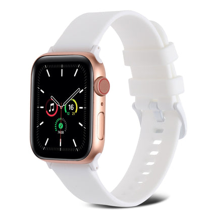 Plain Weave Silicone Watch Band For Apple Watch Ultra 49mm&Watch Ultra 2 49mm / Series 9&8&7 45mm / SE 3&SE 2&6&SE&5&4 44mm / 3&2&1 42mm(White)-garmade.com
