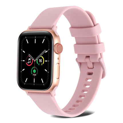 Plain Weave Silicone Watch Band For Apple Watch Ultra 49mm&Watch Ultra 2 49mm / Series 9&8&7 45mm / SE 3&SE 2&6&SE&5&4 44mm / 3&2&1 42mm(Pink)-garmade.com