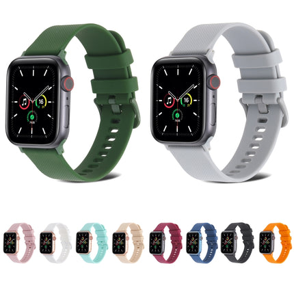 Plain Weave Silicone Watch Band For Apple Watch Ultra 49mm&Watch Ultra 2 49mm / Series 9&8&7 45mm / SE 3&SE 2&6&SE&5&4 44mm / 3&2&1 42mm(Black)-garmade.com