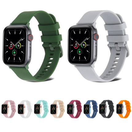 Plain Weave Silicone Watch Band For Apple Watch Ultra 49mm&Watch Ultra 2 49mm / Series 9&8&7 45mm / SE 3&SE 2&6&SE&5&4 44mm / 3&2&1 42mm(Cyan)-garmade.com