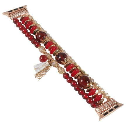 Chain Tassel Watch Band For Apple Watch Series 9&8&7 41mm / SE 3&SE 2&6&SE&5&4 40mm / 3&2&1 38mm(Red)-garmade.com