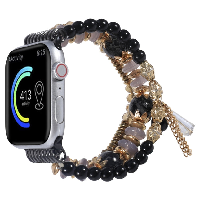 Chain Tassel Watch Band For Apple Watch Ultra 49mm&Watch Ultra 2 49mm / Series 9&8&7 45mm / SE 3&SE 2&6&SE&5&4 44mm / 3&2&1 42mm(Black)-garmade.com
