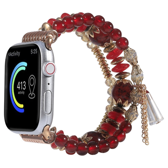 Chain Tassel Watch Band For Apple Watch Ultra 49mm&Watch Ultra 2 49mm / Series 9&8&7 45mm / SE 3&SE 2&6&SE&5&4 44mm / 3&2&1 42mm(Red)-garmade.com
