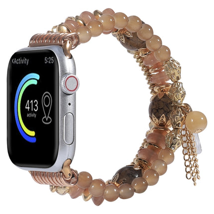 Chain Tassel Watch Band For Apple Watch Ultra 49mm&Watch Ultra 2 49mm / Series 9&8&7 45mm / SE 3&SE 2&6&SE&5&4 44mm / 3&2&1 42mm(Light Coffee)-garmade.com