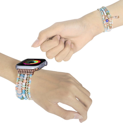 Eye Bead Chain Watch Band For Apple Watch Ultra 49mm&Watch Ultra 2 49mm / Series 9&8&7 45mm / SE 3&SE 2&6&SE&5&4 44mm / 3&2&1 42mm(Colorful)-garmade.com