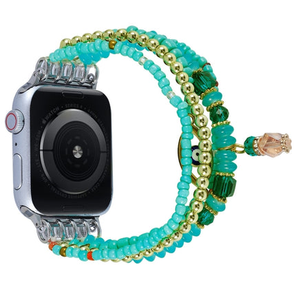 Eye Bead Chain Watch Band For Apple Watch Ultra 49mm&Watch Ultra 2 49mm / Series 9&8&7 45mm / SE 3&SE 2&6&SE&5&4 44mm / 3&2&1 42mm(Blue)-garmade.com