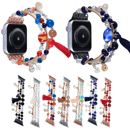 Round Bead Chain Watch Band For Apple Watch Series 9&8&7 41mm / SE 3&SE 2&6&SE&5&4 40mm / 3&2&1 38mm(Colorful)-garmade.com