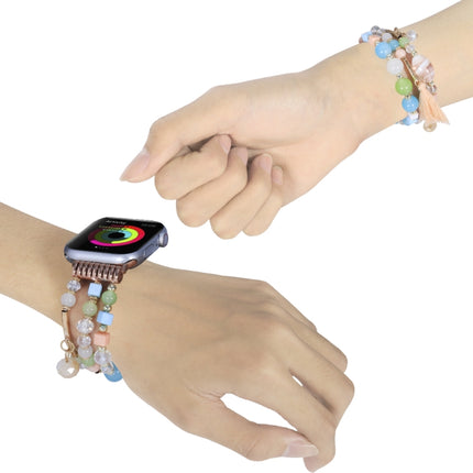 Round Bead Chain Watch Band For Apple Watch Ultra 49mm&Watch Ultra 2 49mm / Series 9&8&7 45mm / SE 3&SE 2&6&SE&5&4 44mm / 3&2&1 42mm(Pink)-garmade.com