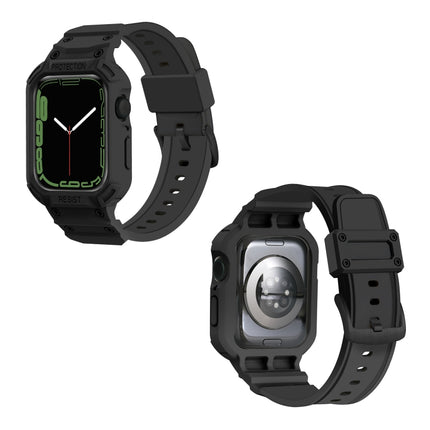 Integrated TPU Watch Band For Apple Watch Series 9&8&7 41mm / SE 3&SE 2&6&SE&5&4 40mm / 3&2&1 38mm(Black)-garmade.com