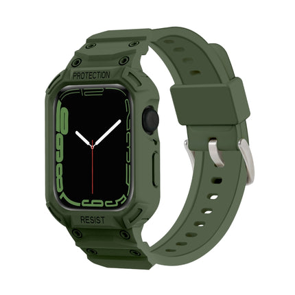 Integrated TPU Watch Band For Apple Watch Series 9&8&7 41mm / SE 3&SE 2&6&SE&5&4 40mm / 3&2&1 38mm(Army Green)-garmade.com