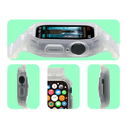 Integrated TPU Watch Band For Apple Watch Series 9&8&7 41mm / SE 3&SE 2&6&SE&5&4 40mm / 3&2&1 38mm(Frosted Transparent)-garmade.com