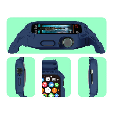 Integrated TPU Watch Band For Apple Watch Series 9&8&7 41mm / SE 3&SE 2&6&SE&5&4 40mm / 3&2&1 38mm(Midnight Blue)-garmade.com