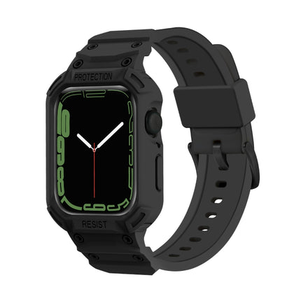 Integrated TPU Watch Band For Apple Watch Series 8&7 45mm / SE 2&6&SE&5&4 44mm / 3&2&1 42mm(Black)-garmade.com