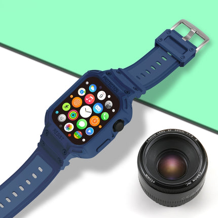 Integrated TPU Watch Band For Apple Watch Series 8&7 45mm / SE 2&6&SE&5&4 44mm / 3&2&1 42mm(Midnight Blue)-garmade.com