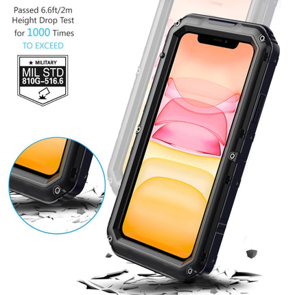 For iPhone 11 Dustproof Shockproof Waterproof Silicone + Metal Protective Case(Black)-garmade.com