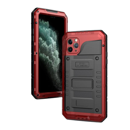 For iPhone 11 Pro Max Dustproof Shockproof Waterproof Silicone + Metal Protective Case(Red)-garmade.com