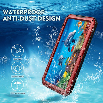 For iPhone 11 Pro Max Dustproof Shockproof Waterproof Silicone + Metal Protective Case(Red)-garmade.com