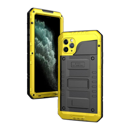 For iPhone 11 Pro Max Dustproof Shockproof Waterproof Silicone + Metal Protective Case(Yellow)-garmade.com