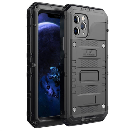 For iPhone 11 Pro Dustproof Shockproof Waterproof Silicone + Metal Protective Case(Black)-garmade.com