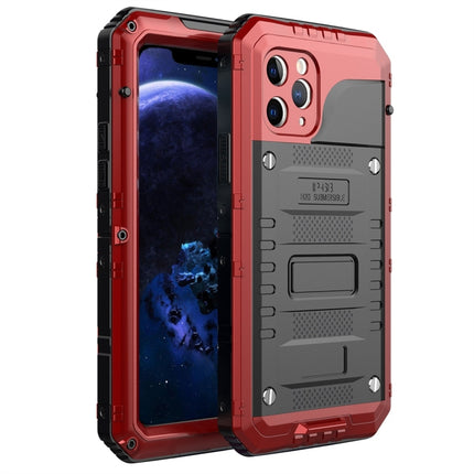 For iPhone 11 Pro Dustproof Shockproof Waterproof Silicone + Metal Protective Case(Red)-garmade.com