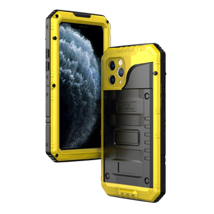 For iPhone 11 Pro Dustproof Shockproof Waterproof Silicone + Metal Protective Case(Yellow)-garmade.com