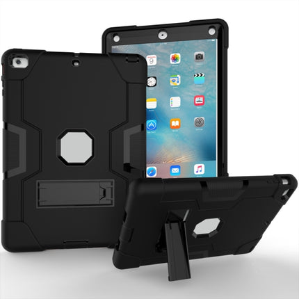 For iPad 4 / 3 / 2 Silicone + PC Protective Case with Stand(Black + Grey)-garmade.com