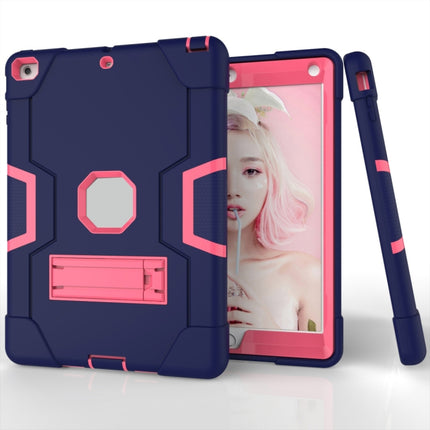 For iPad 4 / 3 / 2 Silicone + PC Protective Case with Stand(Blue + Pink)-garmade.com