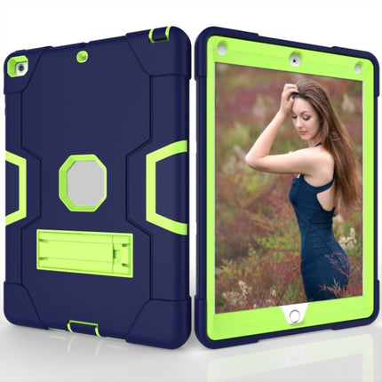 For iPad 4 / 3 / 2 Silicone + PC Protective Case with Stand(Blue + Green)-garmade.com
