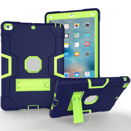 For iPad 4 / 3 / 2 Silicone + PC Protective Case with Stand(Blue + Green)-garmade.com
