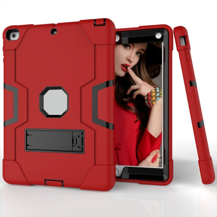 For iPad 4 / 3 / 2 Silicone + PC Protective Case with Stand(Red + Gray)-garmade.com