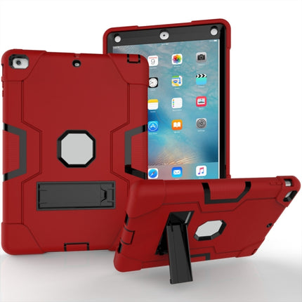 For iPad 4 / 3 / 2 Silicone + PC Protective Case with Stand(Red + Gray)-garmade.com