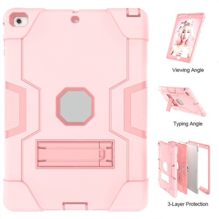 For iPad 4 / 3 / 2 Silicone + PC Protective Case with Stand(Rose Gold)-garmade.com