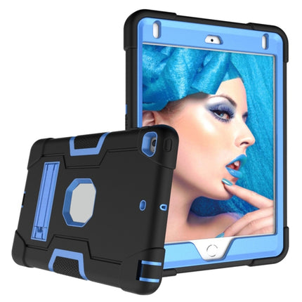 For iPad mini 3/2/1 Silicone + PC Protective Case with Stand(Black + Blue)-garmade.com