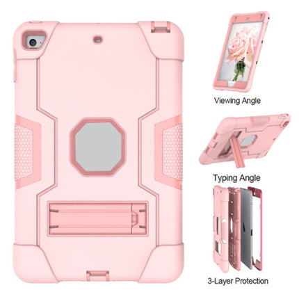 For iPad mini 3/2/1 Silicone + PC Protective Case with Stand(Rose Gold)-garmade.com