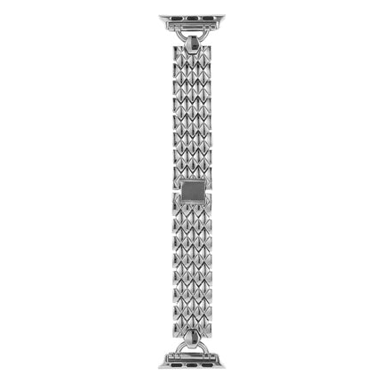 D-shaped Rhombus Metal Watch Band For Apple Watch Ultra 49mm&Watch Ultra 2 49mm / Series 9&8&7 45mm / SE 3&SE 2&6&SE&5&4 44mm / 3&2&1 42mm(Silver)-garmade.com