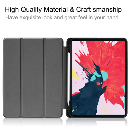 For iPad Pro 11 inch 2020 Custer Pattern TPU Smart Tablet Holster with Sleep Function & Tri-Fold Bracket & Pen Slot(Gray)-garmade.com