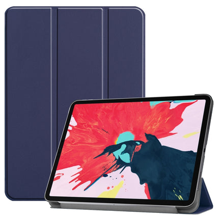 For iPad Pro 11 inch 2020 Custer Texture Smart PU Leather Tablet Case with Sleep / Wake-up Function & 3-Fold Holder(Blue)-garmade.com