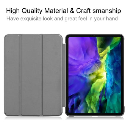 For iPad Pro 11 inch 2020 Custer Painted PU Leather Tablet Case with Sleep / Wake-up Function & 3-Fold Holder(Elf Girl)-garmade.com