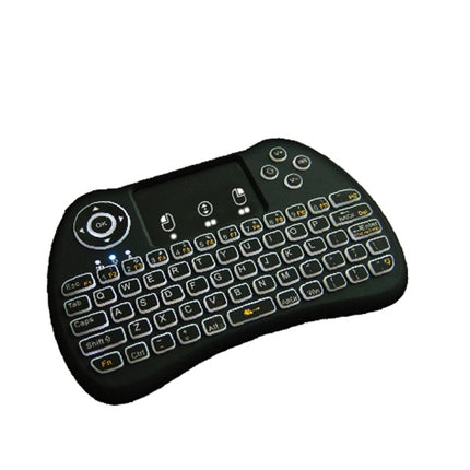 H9 2.4GHz Mini Wireless Air Mouse QWERTY Keyboard with White Backlight & Touchpad for PC, TV(Black)-garmade.com
