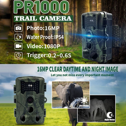 PR1000 2 Inch LCD Screen Infrared Night Vision Motion Wildlife Hunting Trail Camera-garmade.com