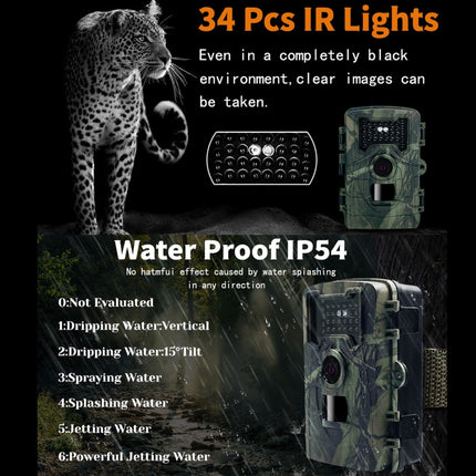 PR2000 2 Inch LCD Screen Infrared Night Vision Wildlife Hunting Trail Camera-garmade.com