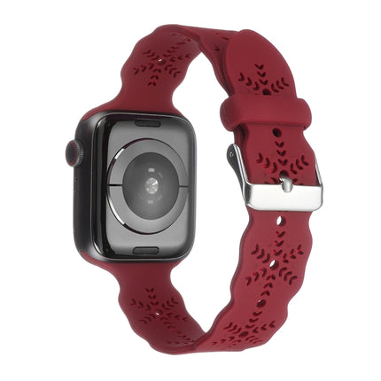 Snowflake Silicone Watch Band For Apple Watch Ultra 49mm&Watch Ultra 2 49mm / Series 9&8&7 45mm / SE 3&SE 2&6&SE&5&4 44mm / 3&2&1 42mm(Red)-garmade.com