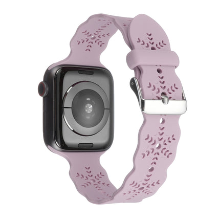 Snowflake Silicone Watch Band For Apple Watch Ultra 49mm&Watch Ultra 2 49mm / Series 9&8&7 45mm / SE 3&SE 2&6&SE&5&4 44mm / 3&2&1 42mm(Purple)-garmade.com