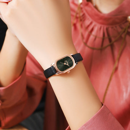 SANDA 1104 Mini Dial Waterproof Lady Quartz Watch, Style:Steel Band(Green)-garmade.com
